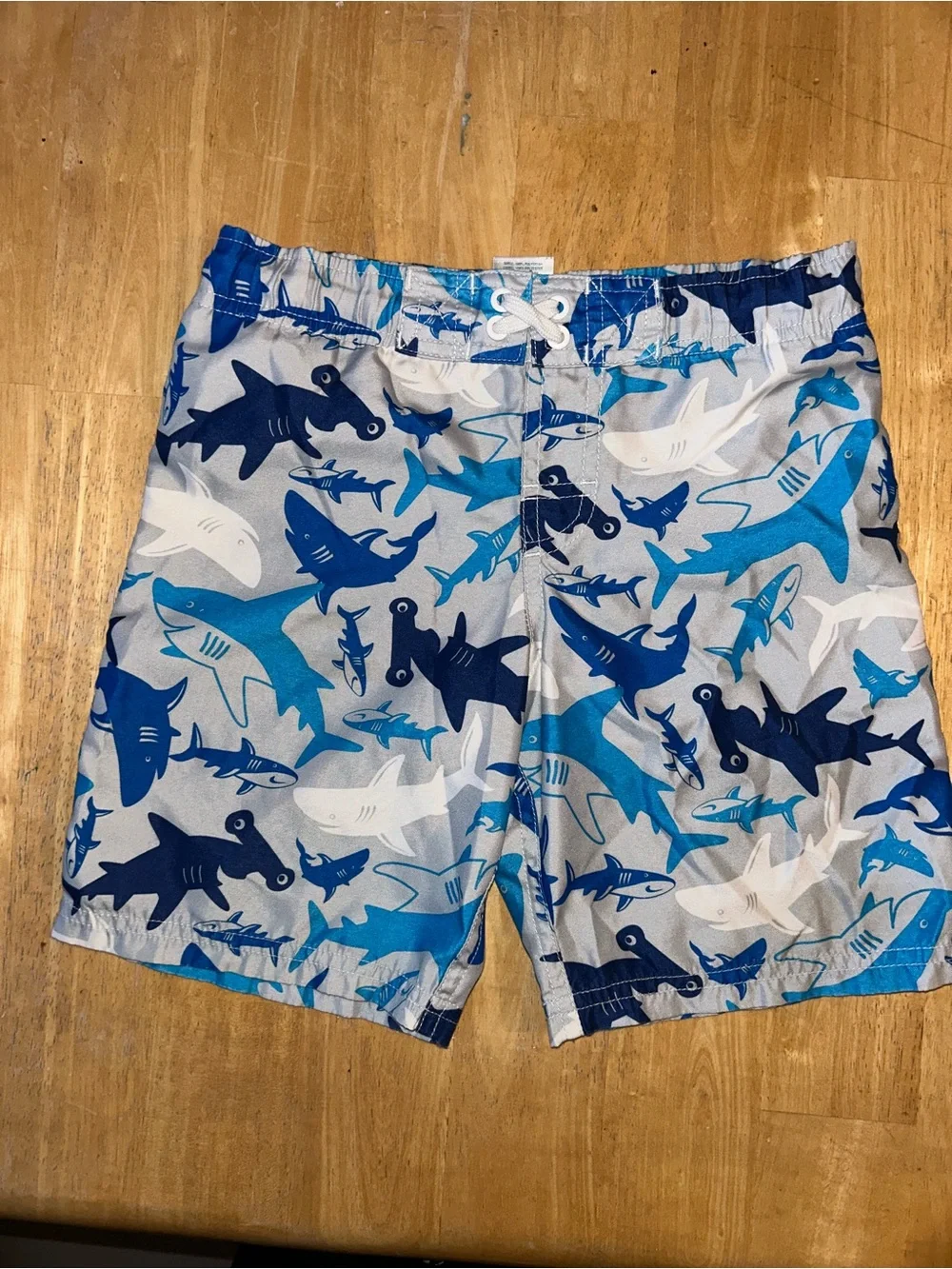 Boys 5t board shorts swim trunks drawstring sharks hammerhead shark Circo